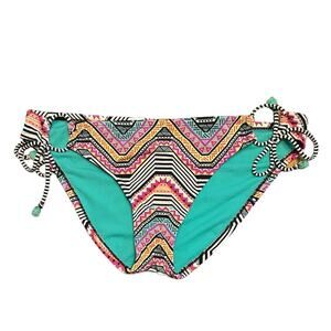 Amica Side Tie Multicolored Tribal Geometric Boho Bikini Bottom Bathing Suit XL